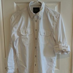 DCBD boys long sleeve button down white shirt
